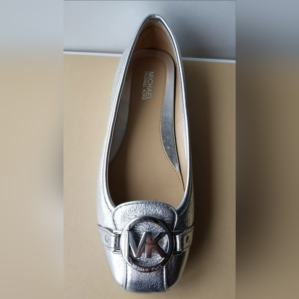 Michael Kors Fulton Leather Metallic Moccasin Womans Size 8 New In Box - Picture 2 of 9
